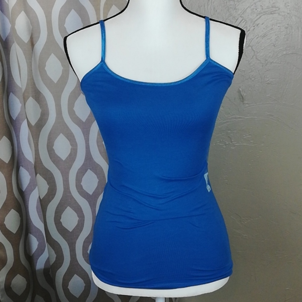 SO PERFECT CAMI Blue W/shelf bra sz S